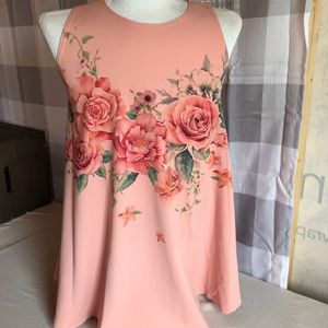 New rose floral tunic tank.